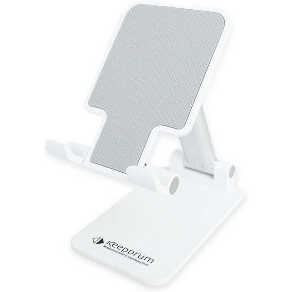 keepdrum Smartphone-Halterung keepdrum DPHS Smartphone Desktop Ständer Weiss, (bis 5,5 Zoll, Rutschfeste Ablagefläche, Rutschfeste Gumminoppen an der Unterseite