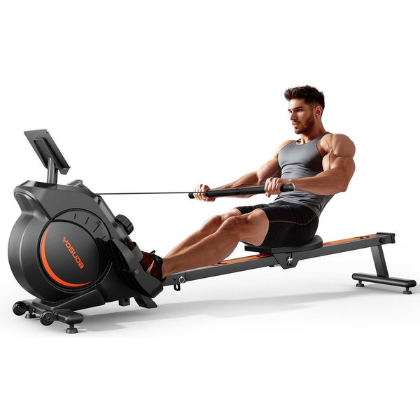 YOSUDA Rudergerät Rudergerät Zuhause, 16 Dynam. Widerstand, 90% Vormontiert (1-tlg., Ultra-Leise Magnetisch, Komfort-Sitz), Bluetooth/App, Alu-Schiene, Flaschen