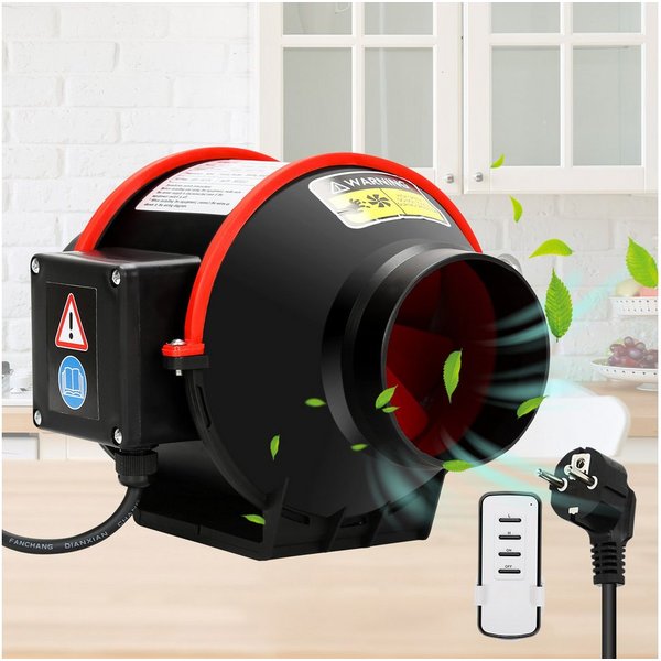 Clanmacy Wandventilator Rohrventilator Ø15cm Rauchabzug mit Fernbedienung 2-Gang Regler