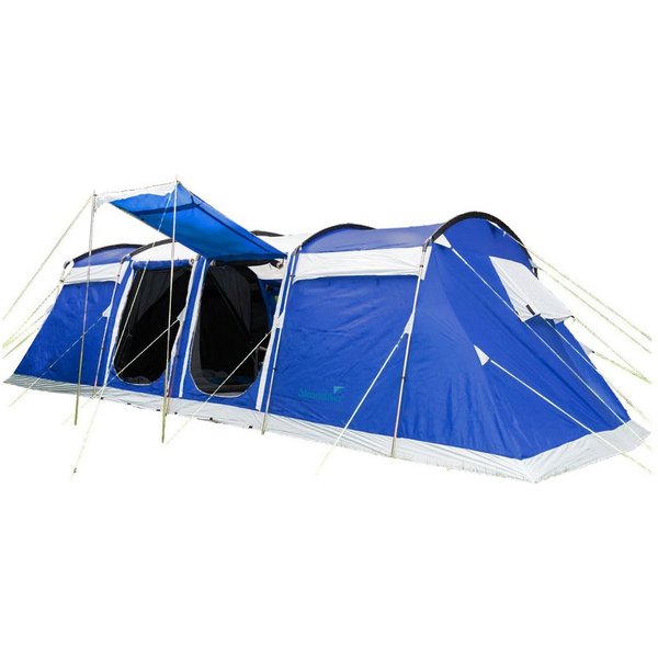 Skandika Tunnelzelt Montana 10 Sleeper Protect, Gruppenzelt mit eingenähtem Zeltboden, Personen: 10 (Sleeper Technologie, Moskitonetz an den Haupteingängen/Schl