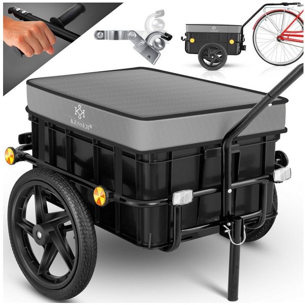 KESSER Fahrradlastenanhänger, Fahrradanhänger Lastenanhänger Handwagen mit Kupplung