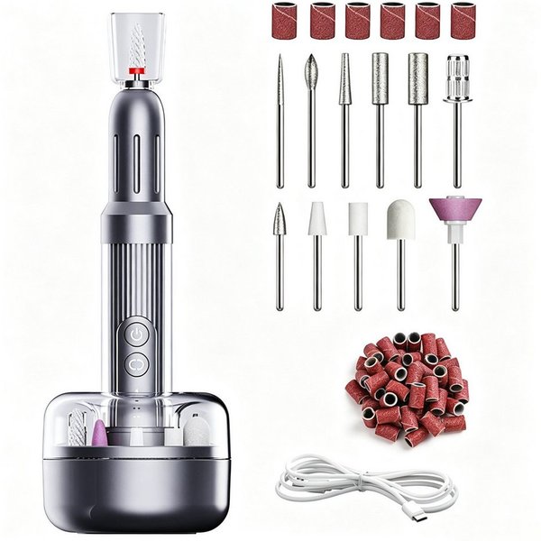 inschimmer Maniküre-Pediküre-Set Nagelfräser Kabellose mit 6 Geschwindigkeiten für Gelnägel Acrylnägel