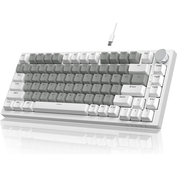 AJAZZ AK820 Mechanische Tastatur mit Knopf,75% ANSI-Layout Gaming-Tastatur (81 keys, improved seal assembly, hot-swap)
