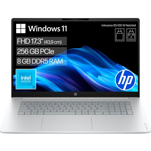 HP OmniBook 3 17-dk0512ng Notebook (43,9 cm/17,3 Zoll, Intel N-Reihe N150, Intel Graphics, 8 GB, 256 GB SSD)