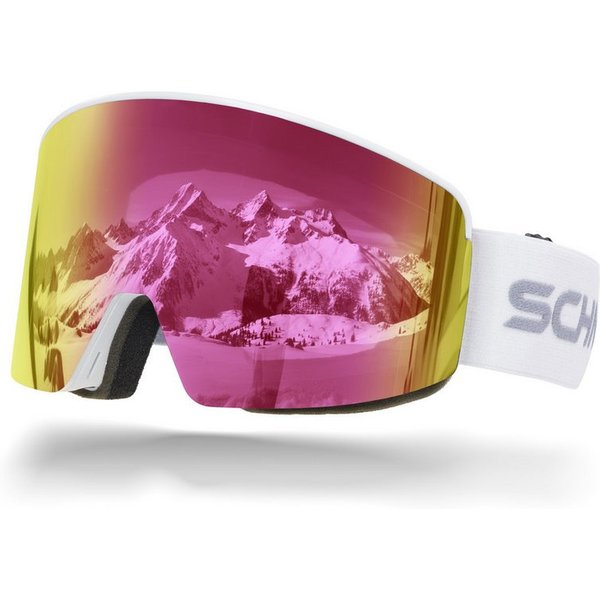 SCHNORR Sportbrille Skibrille mit magnetischer Glaswechselfunktion REVO Pink S2, Anti-Fo, (1-St), Full REVO-Beschichtung Pink (S2)