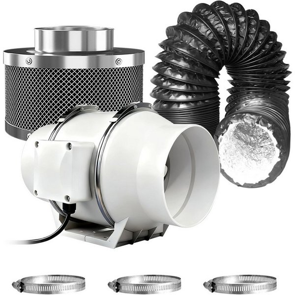 CannoBox Standventilator CannoBox Rohrventilator 100 Abluft Komplettset Aktivkohlefilter, 4 Zoll,220 m³/h, ≈30 dB,IAV-Wert 1200+,growzelt