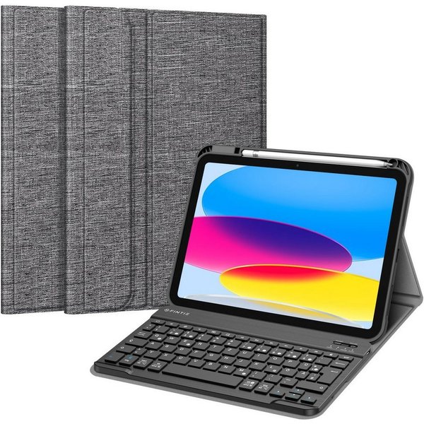 Fintie für iPad 11. Generation 11" 2025(A16), iPad 10. Generation 2022 10.9" Apple-Tastatur (Case mit Pencil Halter, magnetisch Abnehmbarer Tastatur(QWERTZ Layo