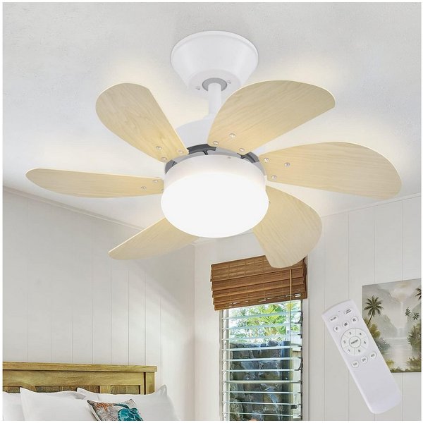 Nettlife Deckenventilator Leise Weiß 75cm 6 Flügel Deckenleuchte Timer Sommer/Winter Modus, Wohnzimmer Schlafzimmer Küche Esszimmer Kinderzimmer Arbeitszimmer
