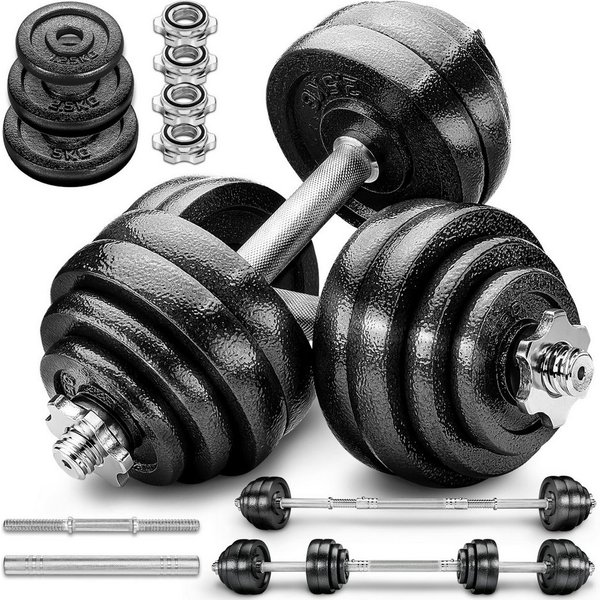 RE:SPORT Hantel-Set, 2 in 1 Hanteln Set, Hantelset Gusseisen verstellbar