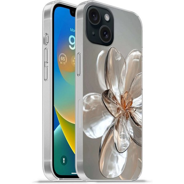 MuchoWow Handyhülle für Apple iPhone 15 Blume - Gläser - Transluzent, Smartphone-Bumper, Print, Handy Schutzhülle Dünn