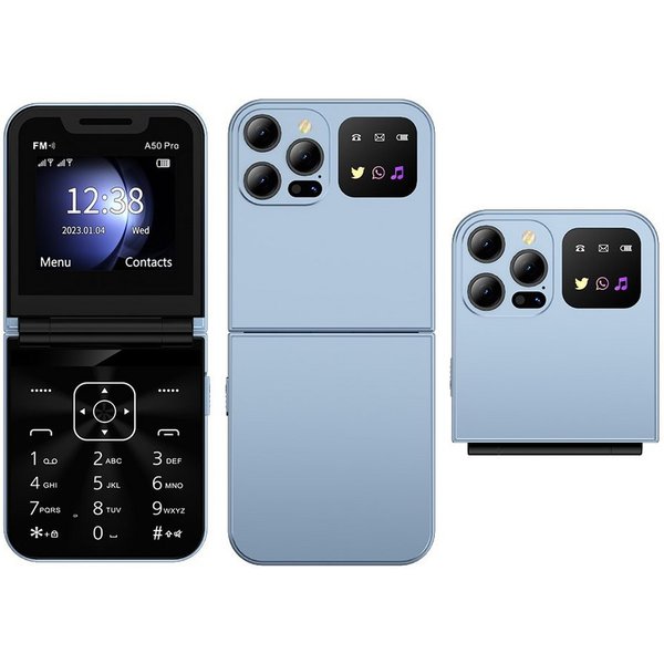 Athlix SERVO i16 PRO Flip Mobiltelefon 2G GSM Rentner Kinder Smartphone Klapphandy (180° Flip-Design, Dual-SIM, große Tasten)