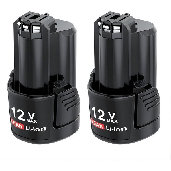 Athlix Ersatz Akku für Bosch 12V 3000mAh Li-Ion Akku BAT411A BAT412 BAT441 Akku GSR, GDR 10.8V & GOP, GSA, GSC, GOS 12V 3000 mAh (12 V), 2er Pack, Breite Kompat