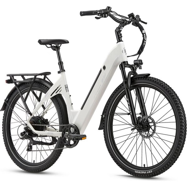 TTGO E-Bike Cityrad 28 Zoll, 70 Nm, Federsattelstütze, C5, für Alltag, Pendeln und Touren, 7 Gang Shimano, Kettenschaltung, Heckmotor, 648 Wh, City Pedelec mit 