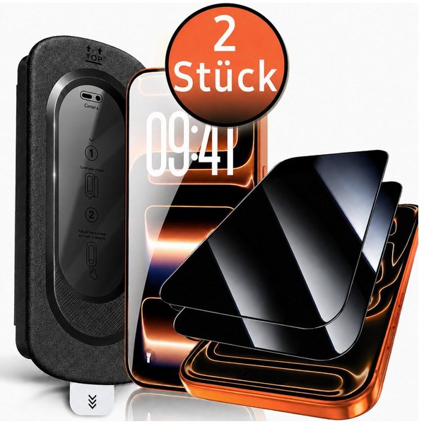 TK-Handel Displayschutzfolie panzerglas 9H Blickschutz Schutzglas Schutzfolie Glas Folie für iPhone 17 Pro, Displayschutzfolie, Displayschutz, Hartglas, Display
