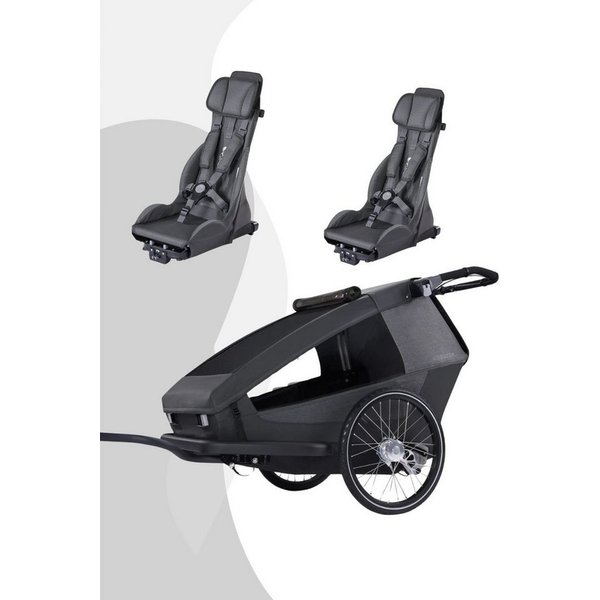 Croozer Fahrradkinderanhänger Yuuna Kid Modul Premium Sitz Geschwister (Yuuna + 2 Prem. Sitze), Zwei kombinierbare Module (Kind u. Hund, 2 Kinder, Hund und Gepä