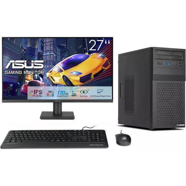 ANKERMANN-PC Office komplett PC Büro PC-Set (Intel Core i5 10400, Core Onboard Graphics, 16 GB RAM, 480 GB SSD, Luftkühlung)