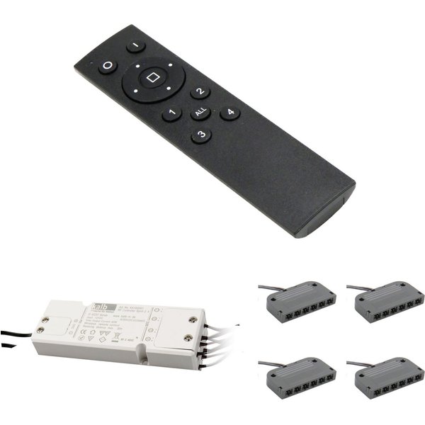 kalb 4-Kanal-Controller Funkfernbedienung 12V LED Beleuchtung dimmbar 60W Wandtaster