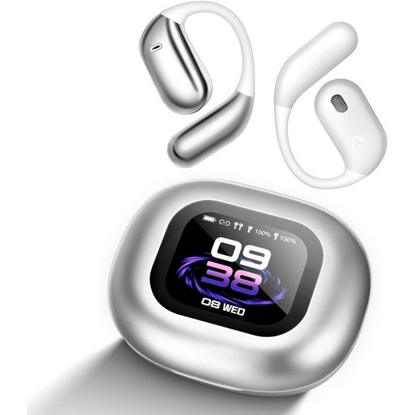 MOPUEA Übersetzer Kopfhörer LCD-Touchscreen Kopfhörer Übersetzer Bluetooth-Kopfhörer (mit 144 Sprachen, Bluetooth 5.4, Sprachübersetzer Kopfhörer für Reisen, St