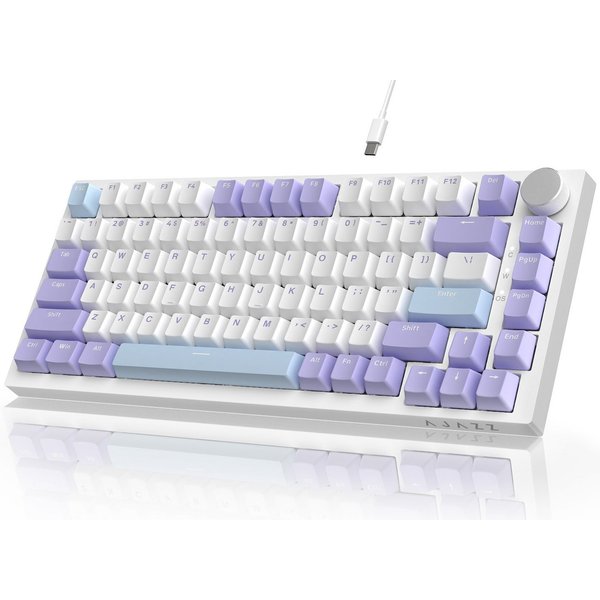 AJAZZ AK820 Mechanische Tastatur mit Knopf,75% ANSI-Layout Gaming-Tastatur (81 keys, improved seal assembly, hot-swap)
