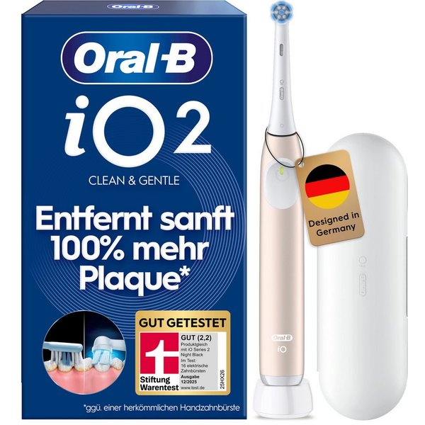 Oral-B Elektrische Zahnbürste iO Series 2, Aufsteckbürsten: 1 St., für die sanfte Reinigung, Reise-Etui