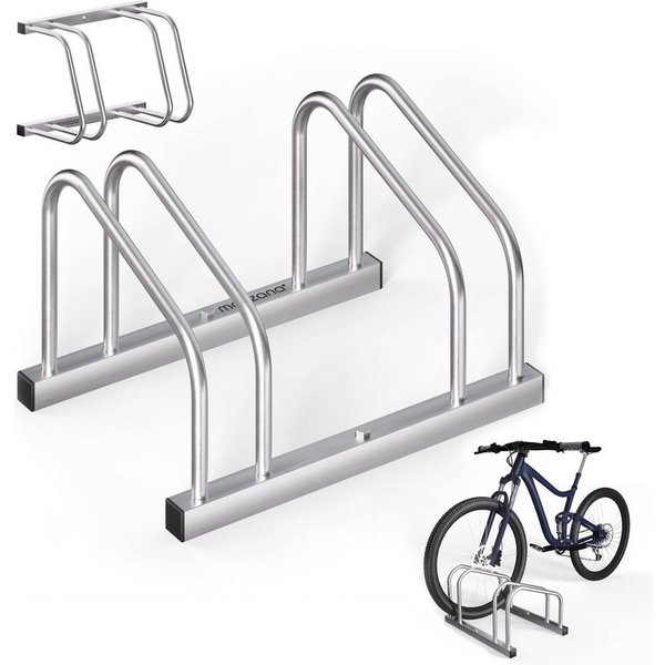 monzana Fahrradständer, für 2 Fahrräder 65 mm Reifenbreite Mehrfachständer Aufstellständer