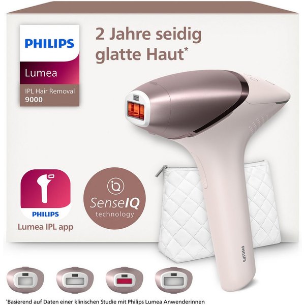 Philips IPL-Haarentferner Philips Lumea Series 9000 BRI958/00, 450.000 Lichtimpulse, 4 Aufsätze (Achseln, Bikinizone, Körper und Gesicht), kabellos