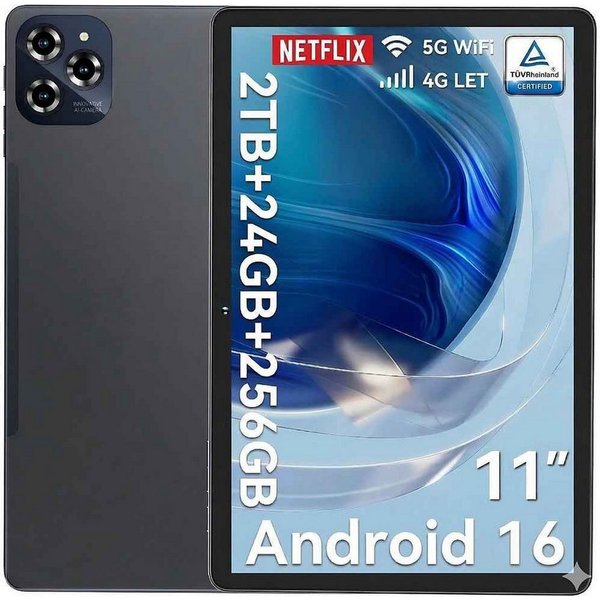 TABWEE W90 11'''4G LTE 8000 mAh Akku 256 GB [Upgrade Android 16 Via OTA] Tablet (11", 256 GB, 4G LTE, FHD Display, 8000 mAh Akku, Al Magic, Android 15)