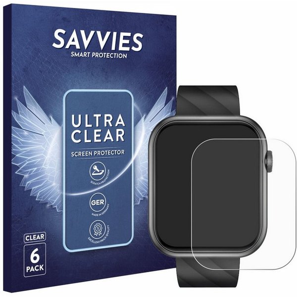 Savvies Displayschutzfolie Schutzfolie für Braidol Smartwatch 1.96", 6 Stück, Displayschutz Schutz Folie Klar Transparent