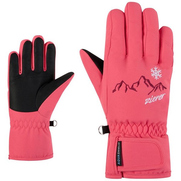 Ziener Skihandschuhe LAILLA-Z AQUASHIELD® MÄDCHEN wasserdicht, winddicht, atmungsaktiv, warm, bestickt