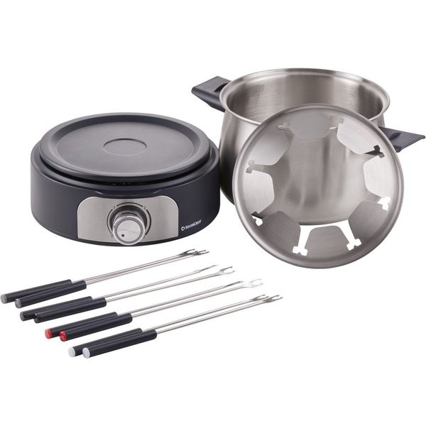 SilverCrest Elektro-Fondue Elektro Fondue Set Edelstahl 3L 1500W SFE 1500 D3 silber