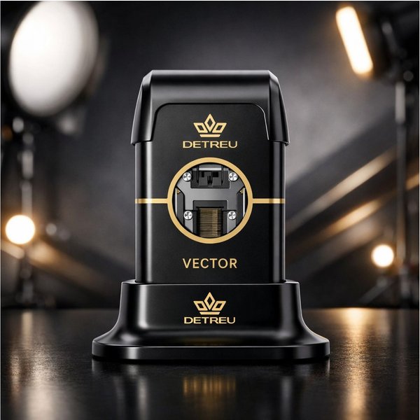 Detreu Haarschneider Detreu-Folienrasierer - Headline Double Foil Shaver Gold-Schwarz, 1-teilig Einzelgerät, Hautschonend & täglich einsetzbar, kompakt, einfach