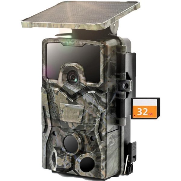 TWUFY Wildkamera Solar Wildkamera 4K 48MP Wildtierkamera mit 32 GB Speicherkarte (Aussen, für Wildtierüberwachung und innere Sicherheit, außen, Jagdkamera Wildk