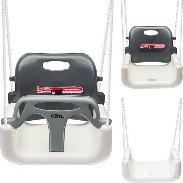 COIL Babyschaukel Schaukel 3in1, Gartenschaukel,Rückenlehne und Anschnallgurt,bis 60kg