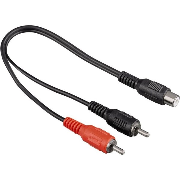 Hama Cinch Y-Kabel Subwoofer-Kabel Y Adapter Verteiler Audio-Kabel, Cinch-Stecker, Cinch-Buchse (20 cm), Splitter Chinch CAR Hifi Adapter-Kabel RCA-Stecker RCA-