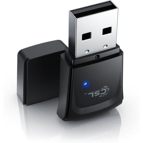 CSL WLAN-Dongle WLAN Adapter 300 Mbit/s USB Stick, 300 Mbit/s USB Stick WiFi Adapter 2,4 Ghz 2T2R, Verstärkung 18 dBm