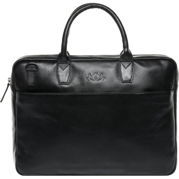 SID & VAIN Laptoptasche echt Leder Aktentasche 15 Zoll Laptop Fach schwarz, Laptoptasche 15,4 Zoll, Aktentasche Echtleder Damen Herren schwarz
