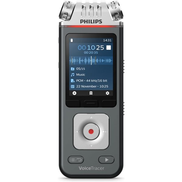 Philips DVT6110 Audiorecorder Digitales Diktiergerät (8GB, 24-Bit-/96-kHz, ClearVoice, WIFI App, Datentransfer)