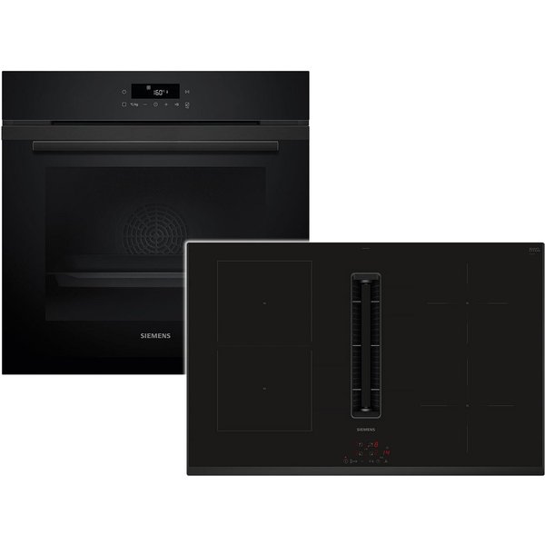 SIEMENS Backofen-Set, mit Teleskopauszug nachrüstbar, Pyrolyse-Selbstreinigung, Powerboost-Funktion, Timer