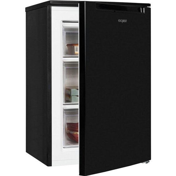 exquisit Gefrierschrank GS81-040C schwarz, 85,5 cm hoch, 54,5 cm breit, energiesparend in Energieeffizienz C, 87 Liter Nutzinhalt, 4 Sterne