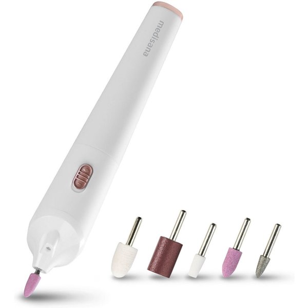medisana Maniküre-Pediküre-Set MP 900, 5-tlg., 5 Aufsätze, für Nägel, Nagelhaut und Hornhaut, batteriebetrieben