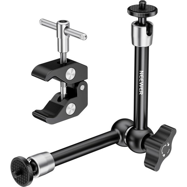 Neewer Kamerahalterung ST25C Verstellbarer magischer Arm, mit Superklemme, (6,35 mm und 9,52 Gewinde, für Blitz LED-Licht Mikrofon Monitor)