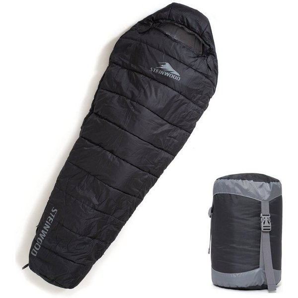 Steinwood Mumienschlafsack koppelbar extra breit 3-4 Season 210cm - Outdoor-Schlafsack, Mumien-S…