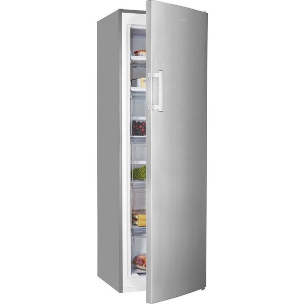 exquisit Gefrierschrank NoFrost GS271-NF-H-040D Inoxlook, 170,5 cm hoch, 54 cm breit, 4*-Gefrierschrank No Frost mit LED-Anzeige & praktischem Griff