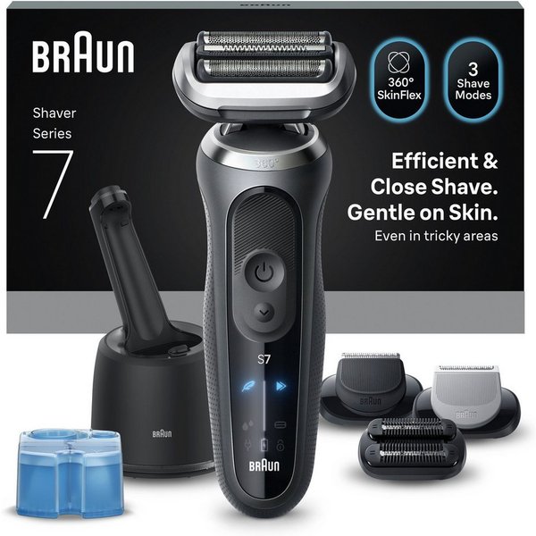 Braun Elektrorasierer Series 7 72-G7865cc, Smart Care Center, Aufsätze: 3, 4in1 SmartCare Center, +3 Aufsätze, 100% wasserdicht, Made in Germany