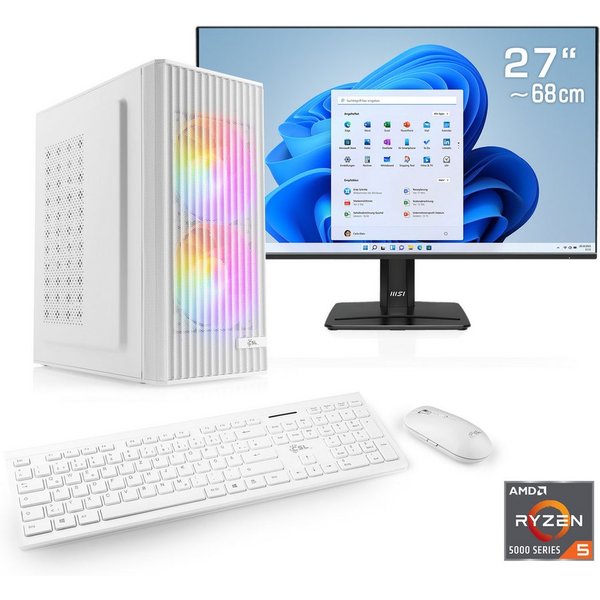 CSL Spectrum V25269W PC-Komplettsystem (27", AMD Ryzen 5 5600GT, Intel® Graphics, 4 Xe Cores, 32 GB RAM, 1000 GB SSD)