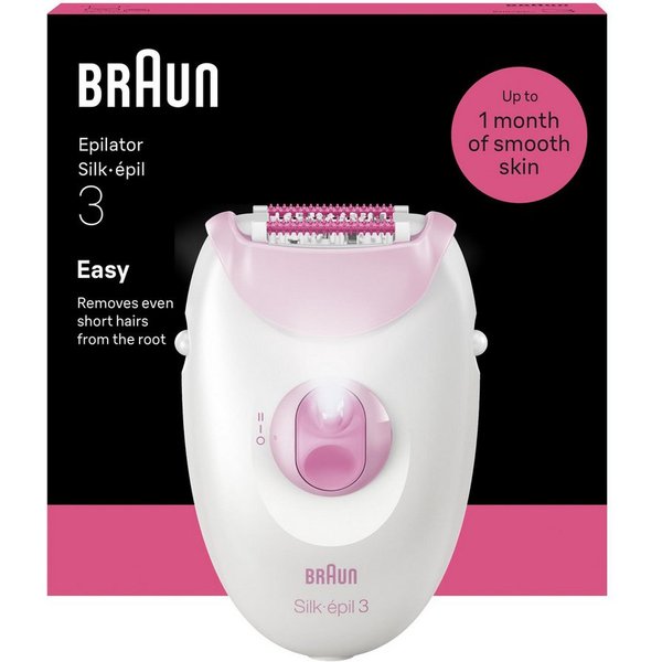 Braun Epilierer 3-000, Kabelgebunden, langlebig, mit Smartlight und Massagerollen
