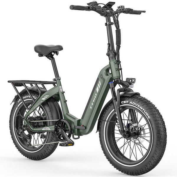 TTGO E-Bike Klapprad 20x4 Zoll, 70Nm Hinterradmotor, 140km, F6B, Drehmomentsensor, 7 Gang SHIMANO, Kettenschaltung, Heckmotor, 864 Wh, MAX. 150kg, Federgabel mi