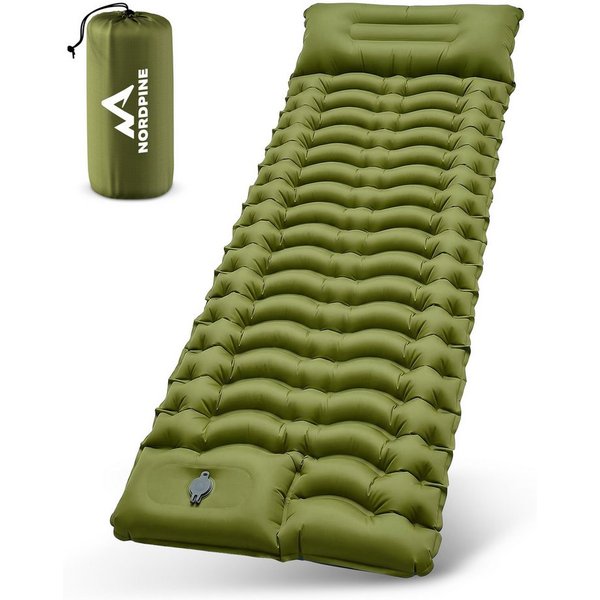 NEOLYMP Isomatte Camping Isomatte TrekMat 10 mit Fußpumpe 200x70 cm ultraleicht 0,9kg, Ultraleicht und Wasserfest mit schneller Aufblasbarkeit