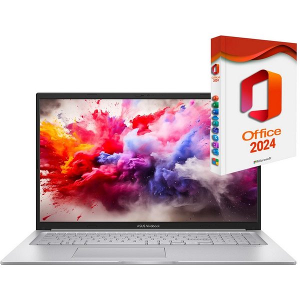 Asus VivoBook X150 - Core 7 150U, beleuchtete Tastatur, Office 2024 Pro Notebook (44 cm/15.6 Zoll, Intel U300 150U, Intel Graphics, 8 GB, 256 GB SSD, Windows 11