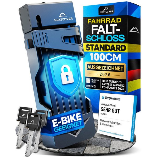 Nextcover Faltschloss NEXTCOVER® Faltschloss Fahrrad mit SteelSecure-Technologie